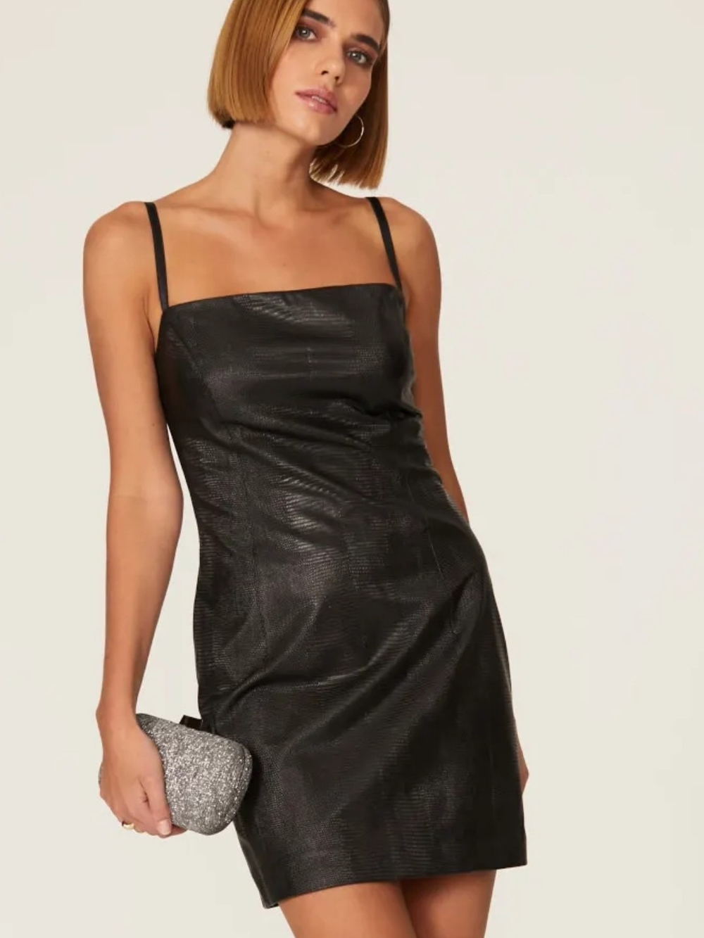 Henna Faux Leather Mini Dress Size 40 (US 4)